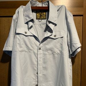 NEVER WORN Dixxon short sleeve button shirt - light blue - size M